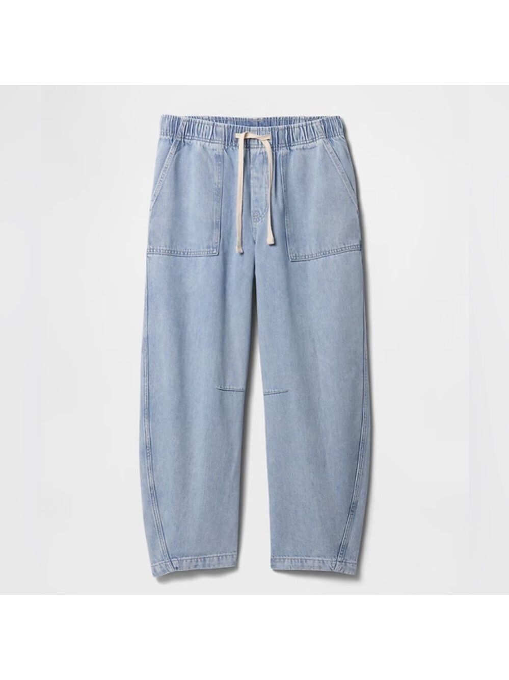 Gap Beachy BoHo Casual Summer Mid Rise Supersoft Pull-On Barrel Jeans NWT Small - Picture 6 of 9